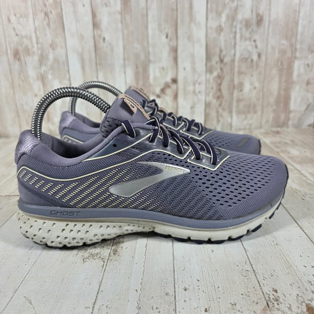 Brooks Ghost 12 Womens 7 Wide D Purple Gray Running Shoes 1203051D066